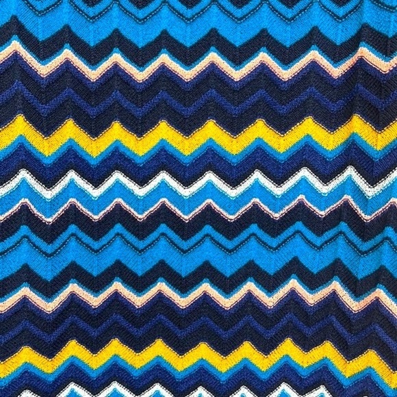 Missoni For Target - Navy Blue Chevron Knit Lined Sweater Mini Dress Size Medium - Picture 10 of 11